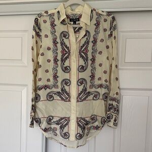 J. Crew Paisley Silky Shirt